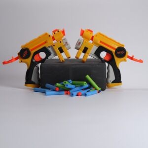 Nerf N‑Strike Maverick REV‑6 Blasters + Dart Lot